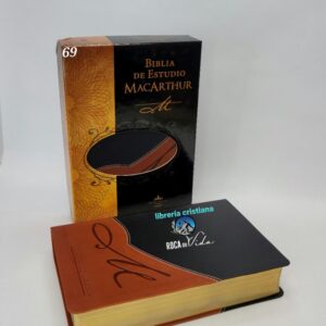 Biblia de Estudio MacArthur RVR1960 Piel Elaborada Negro/Cafe