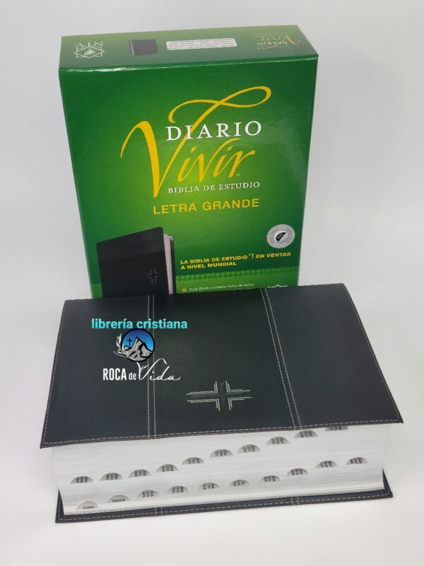 biblia de estudio Diario vivir letra grande NTV sentipiel negro