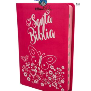 BIBLIA RVR,1960 TAMAÑO MANUAL COLOR FUSCIA DISEÑO MARIPOSA CON ÍNDICE