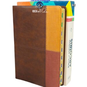 Biblia de Estudio Arco Iris Pastoral Reina Valera 1960 imi piel cocoa terracota con indice