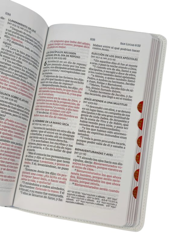 Biblia para boda Ultrafina Letra Grande 10 puntos RVR.1960 piel blanca con índice - Image 4
