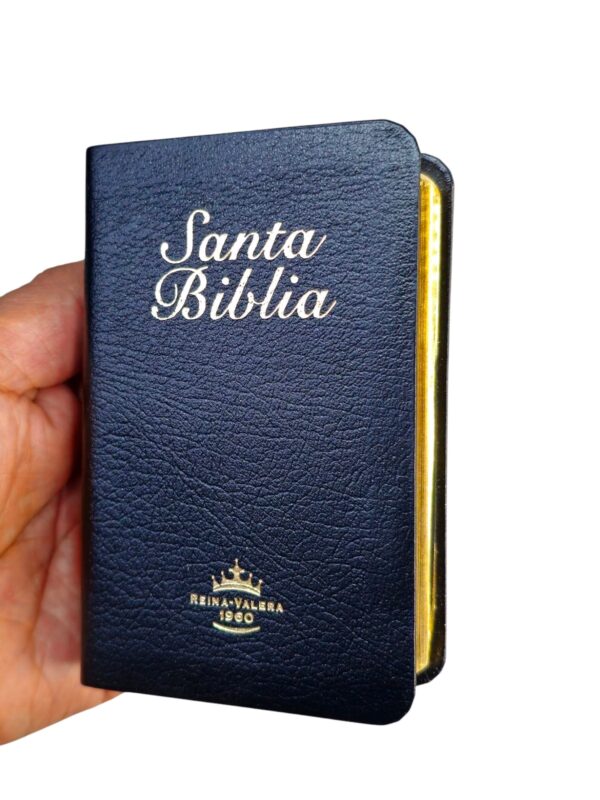 Biblia mini de Bolsillo RVR.1960 Imitación piel negro canto dorado
