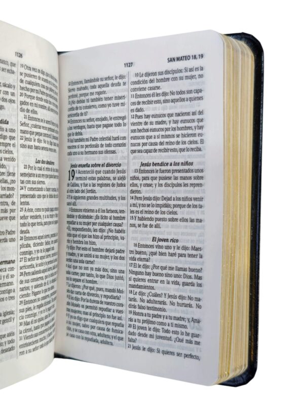 Biblia mini de Bolsillo RVR.1960 Imitación piel negro canto dorado - Image 3