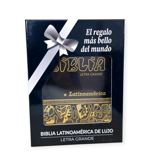 Biblia latinoamerica edición pastoral piel de Lujo letra grande con índice y cierre negro - Image 3