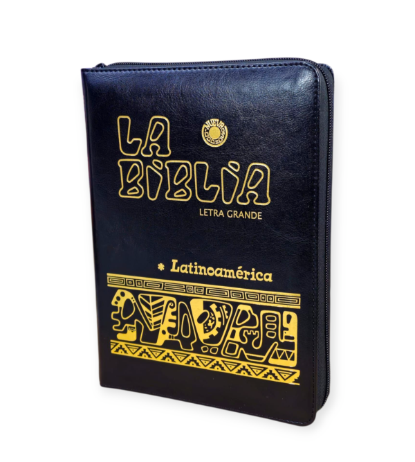 Biblia latinoamerica edición pastoral piel de Lujo letra grande con índice y cierre negro