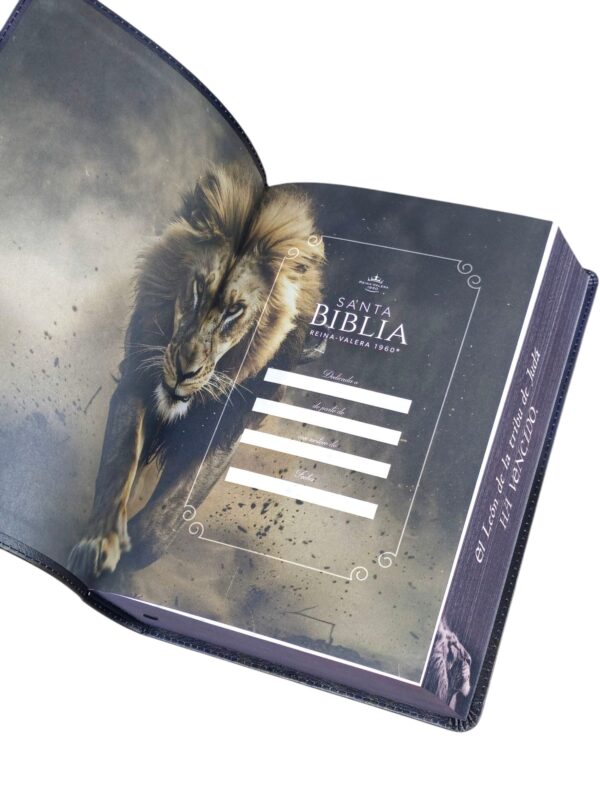 Biblia Letra Súper Gigante 19 punto RV1960 piel negro león Tribu De Juda - Image 2