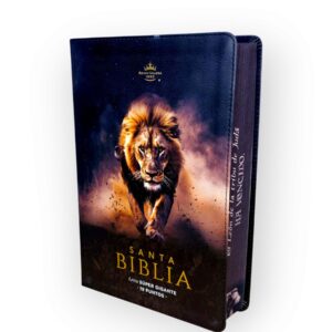 Biblia Letra Súper Gigante 19 punto RV1960 piel negro león Tribu De Juda