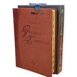 Biblia para la guerra espiritual RVR.1960 piel marrón con índice edicion de Lujo