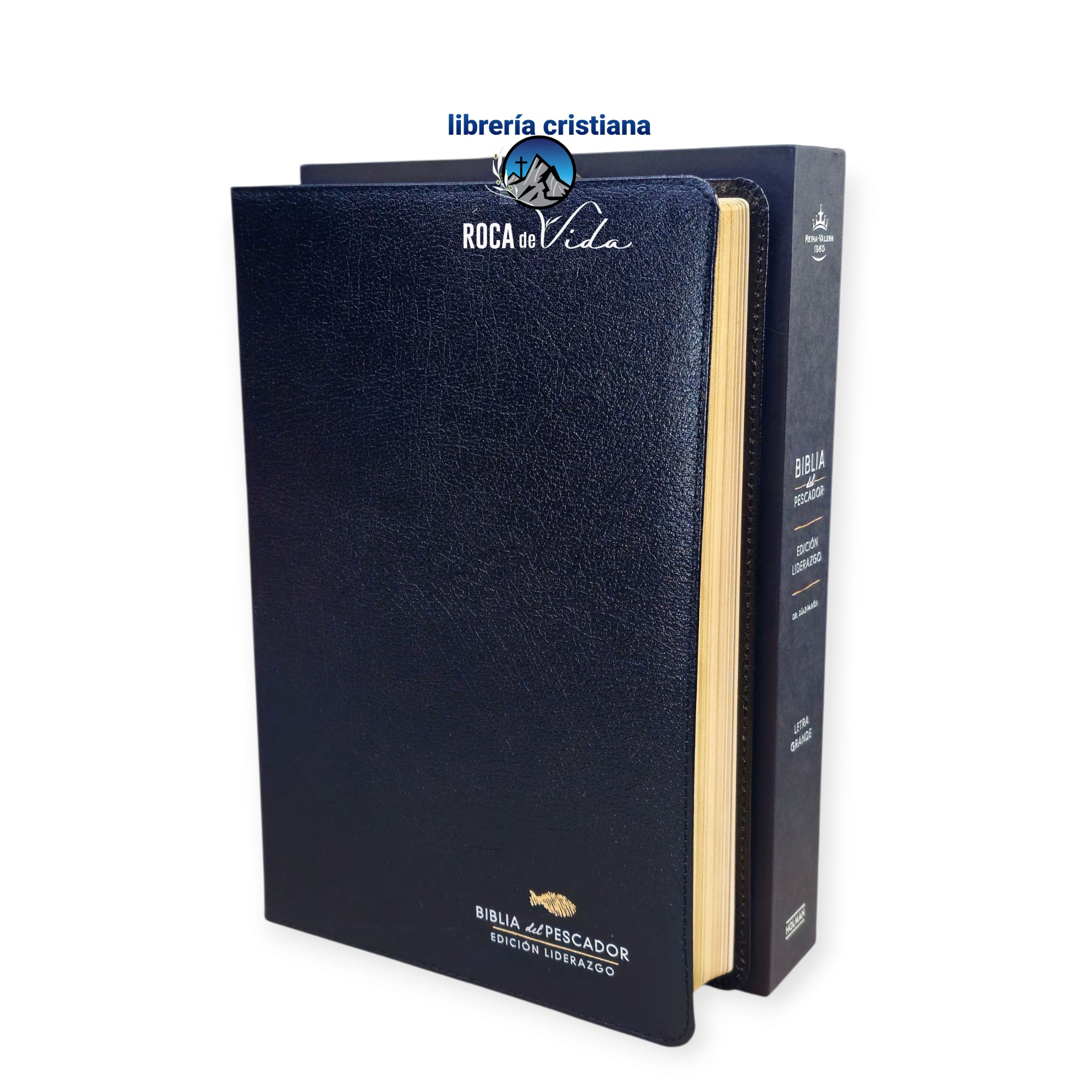 BIBLIA DEL PESCADOR RVR.1960 EDICIÓN LIDERAZGO LETRA GRANDE NEGRO simil piel