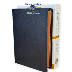 Biblia Reina valera 1602 palabra purificada piel Genuina de cabrá negro