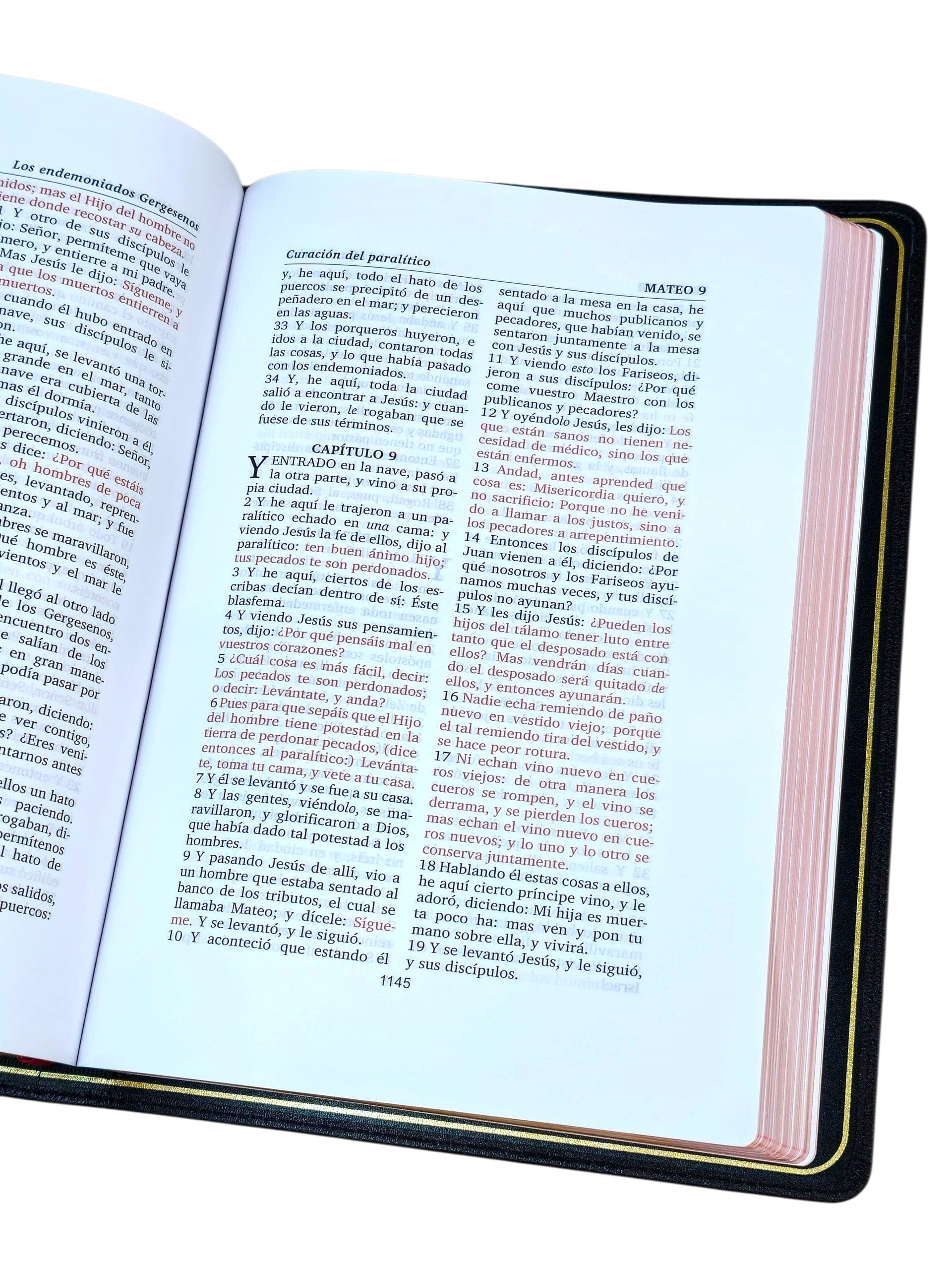 Biblia Reina valera 1602 palabra purificada piel Genuina de cabrá negro - Image 5