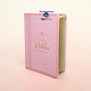 biblia Portátil Letra Grande 12 Puntos RVR.1960 Imitación Piel Rosa para mujer