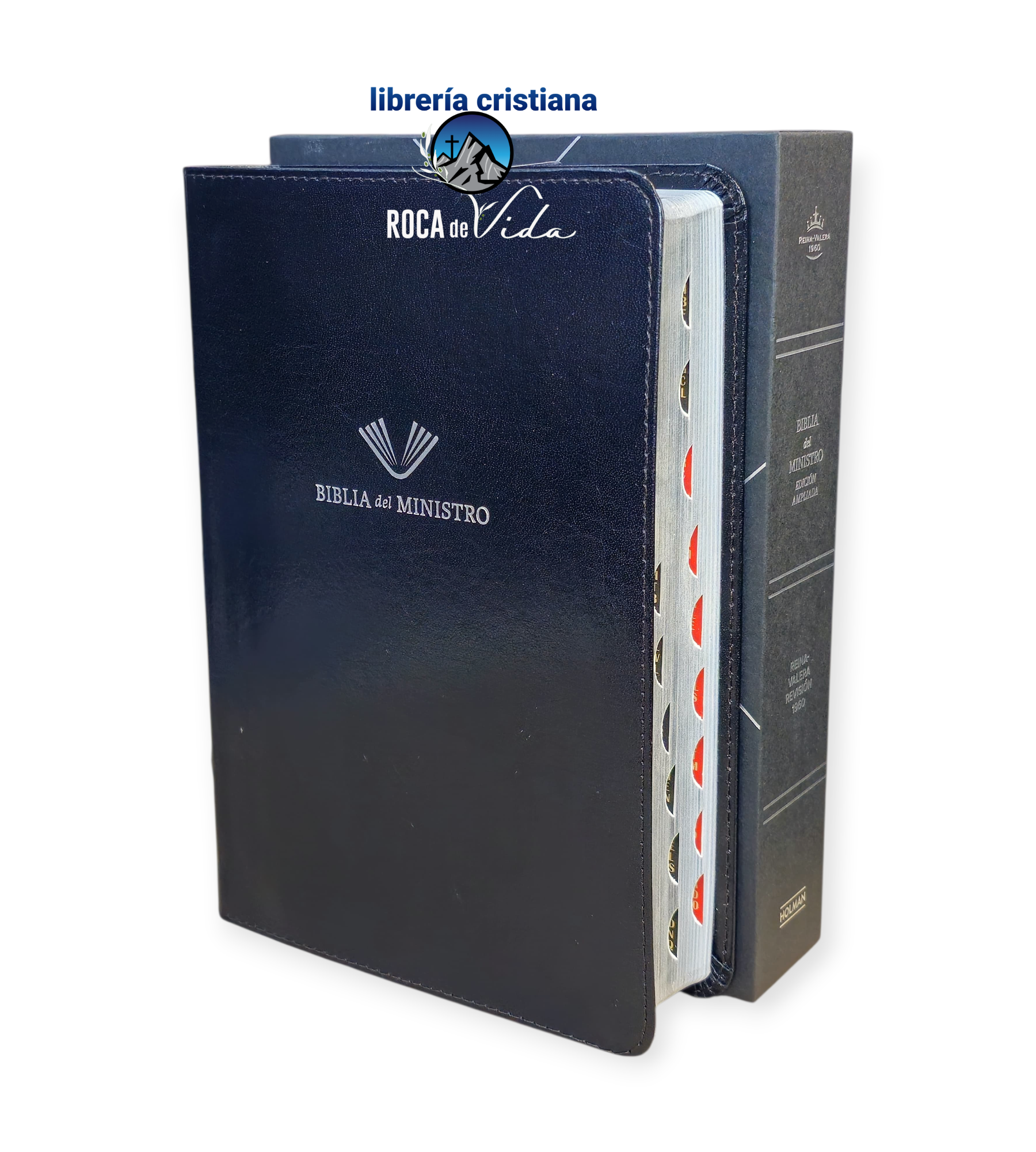 Biblia del Ministro Letra Grande RV1960 Ed. Ampliada, con Manual del Ministro piel fabricada negro con índice