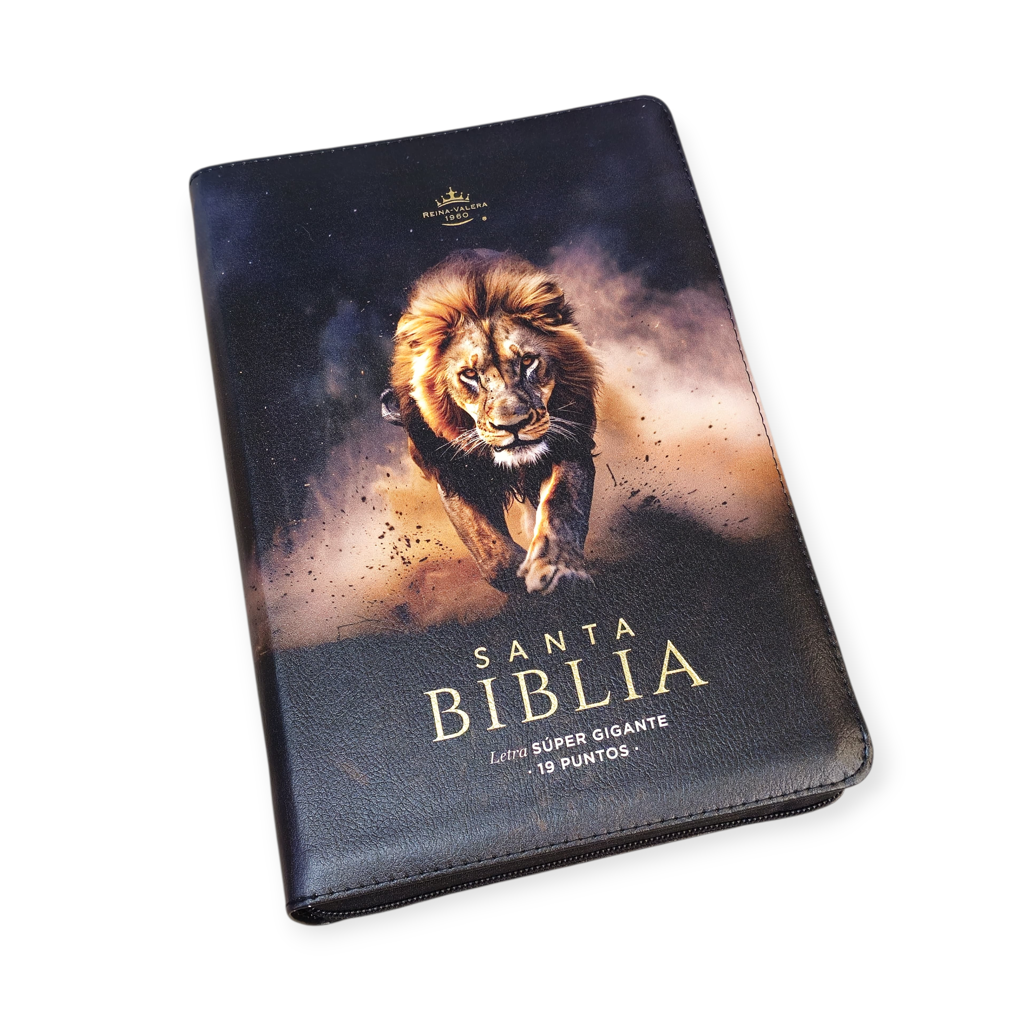 Biblia Letra Súper Gigante 19 punto RV1960 negro león De La Tribu Juda Cierre - Image 3