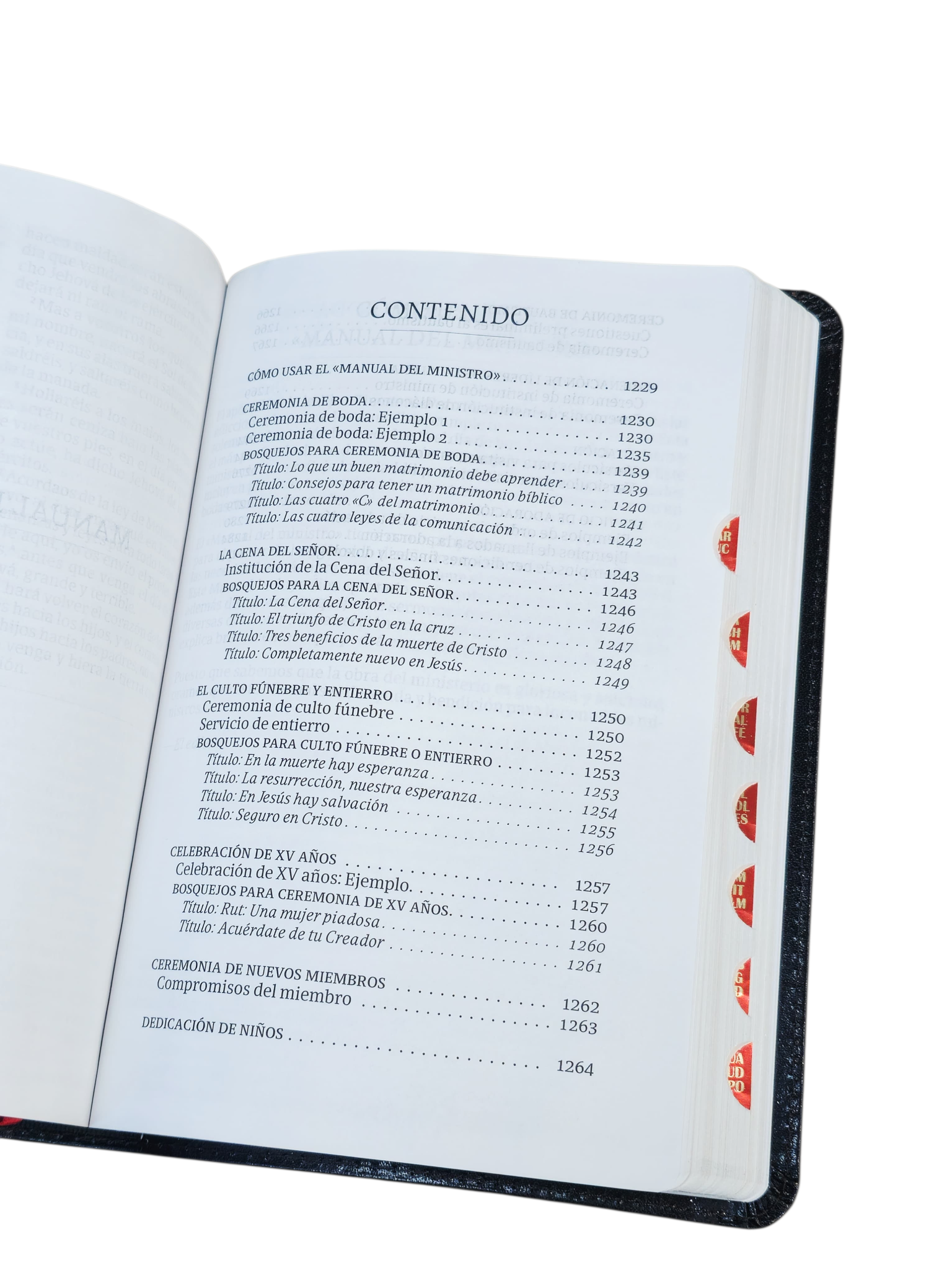 Biblia del Ministro Letra Grande RV1960 Ed. Ampliada, con Manual del Ministro piel fabricada negro con índice - Image 4