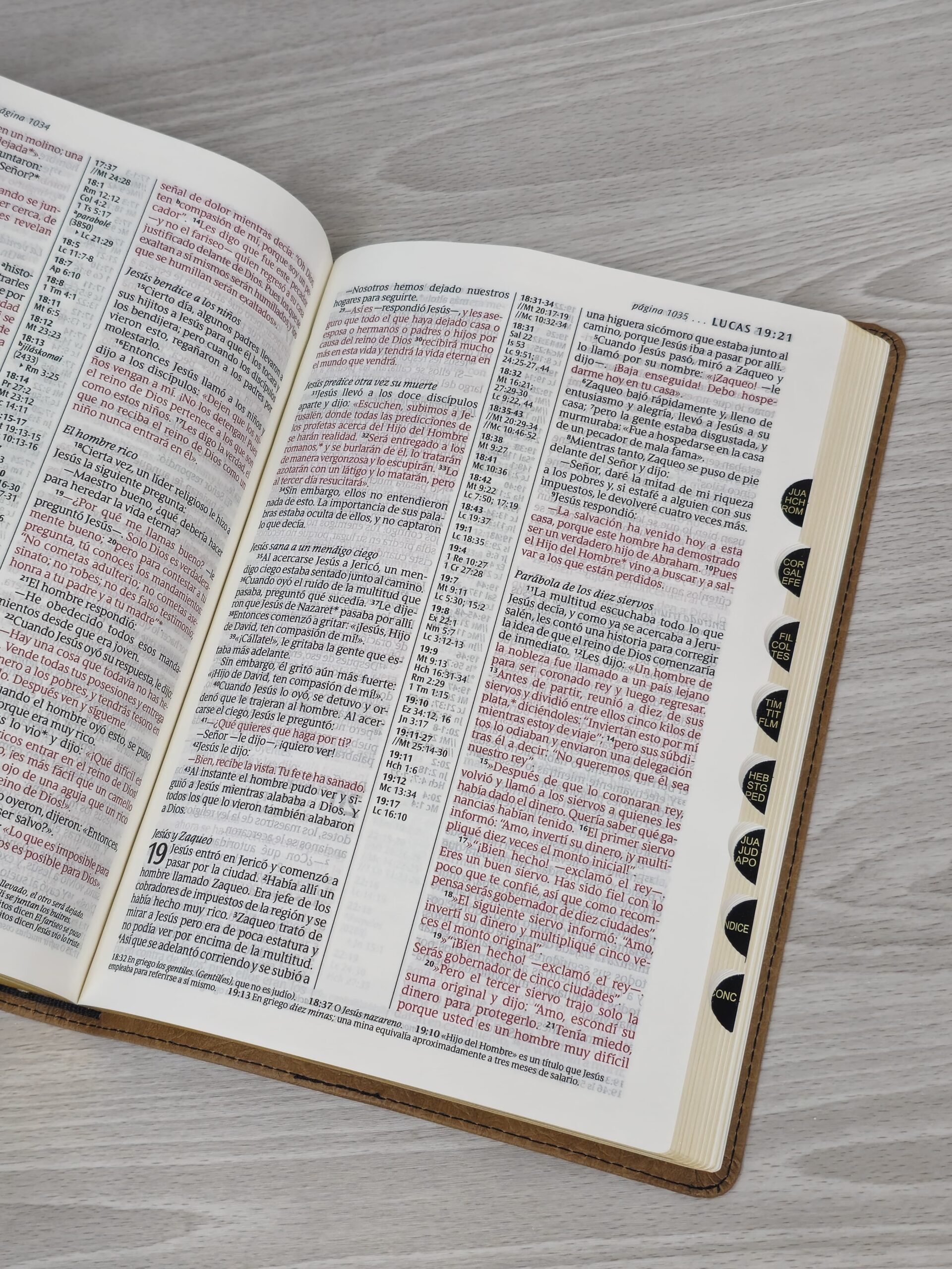 Biblia Letra Grande con Referencias NTV, sentipiel marrón con índice - Image 3