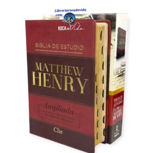 Biblia de estudio RVR, revisando Y ampliada Matthew Henry marrón con índice