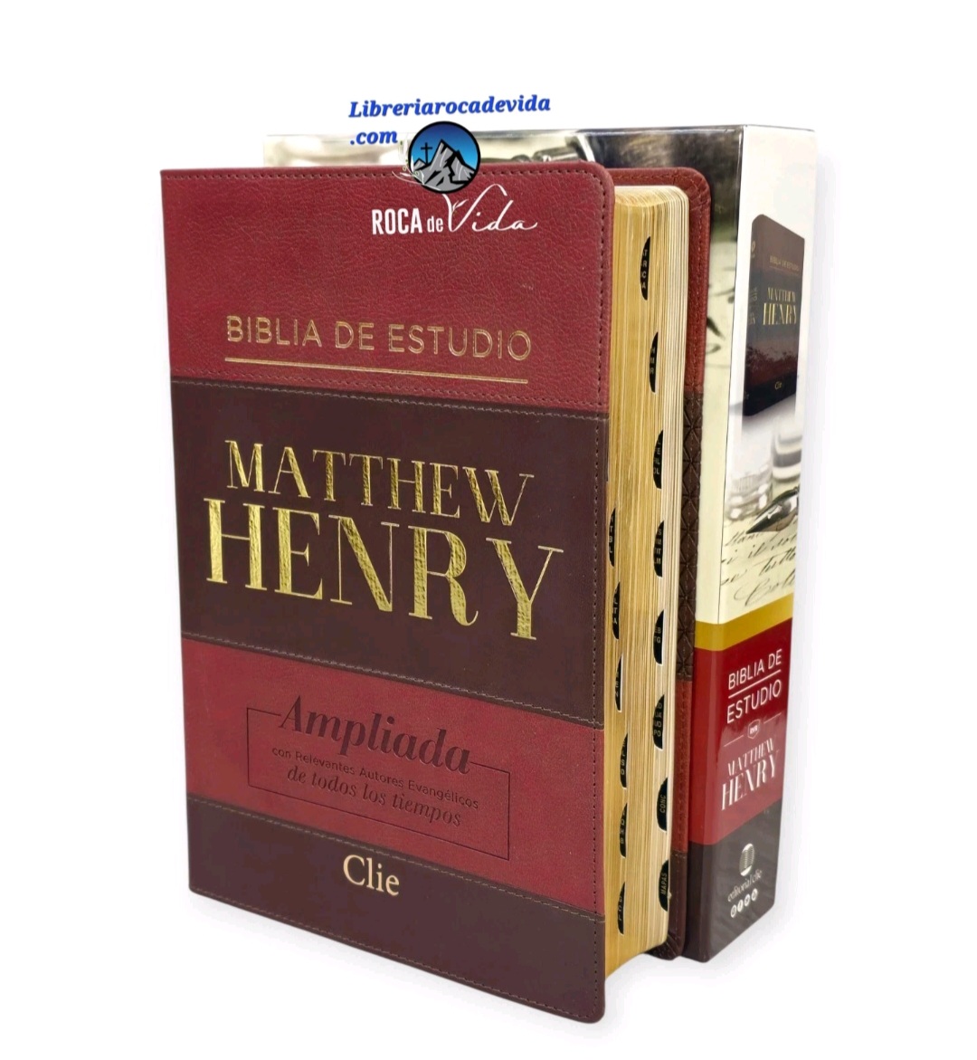 Biblia de estudio RVR, revisando Y ampliada Matthew Henry marrón con índice