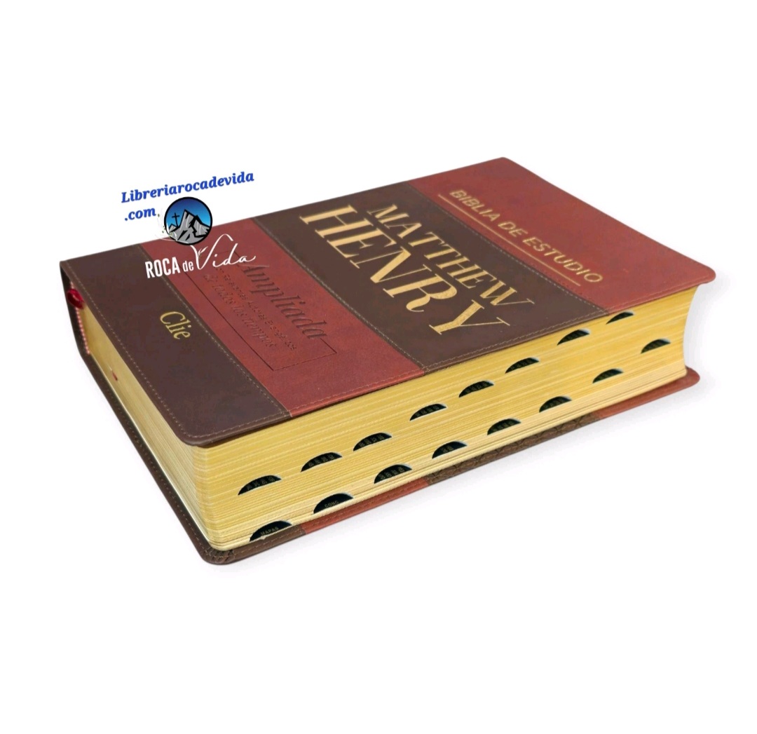 Biblia de estudio RVR, revisando Y ampliada Matthew Henry marrón con índice - Image 2