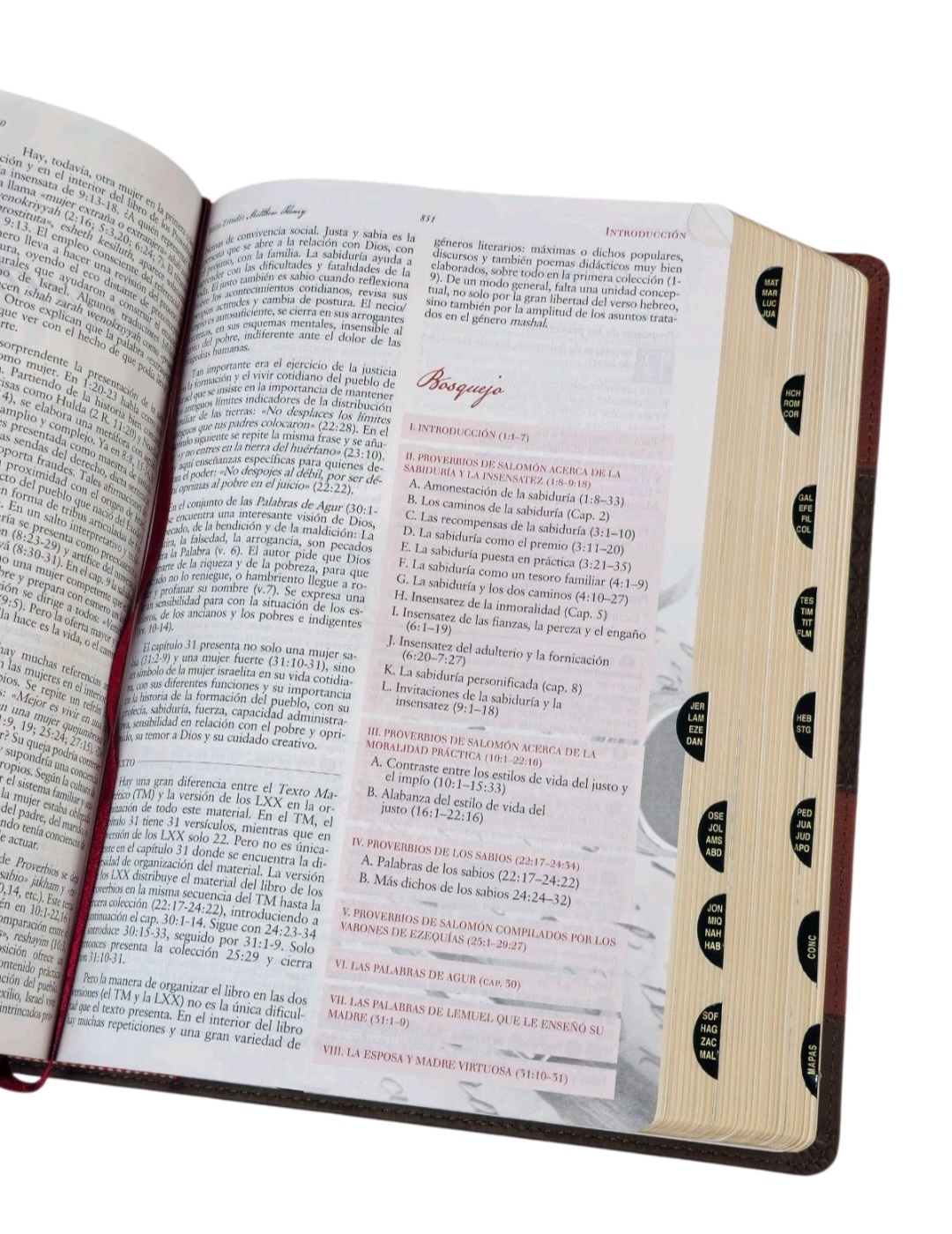Biblia de estudio RVR, revisando Y ampliada Matthew Henry marrón con índice - Image 3