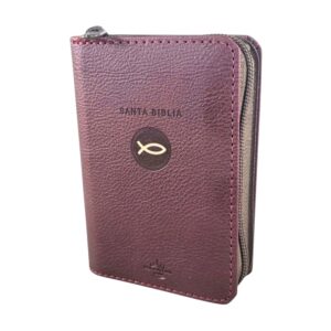 Biblia Mini Bolsillo con Cierre RV1960, imit piel vino con índice - Apocalipsis 2:7